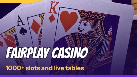 FairPlay Casino tile on a night backdrop noting 1000+ slots and live tables